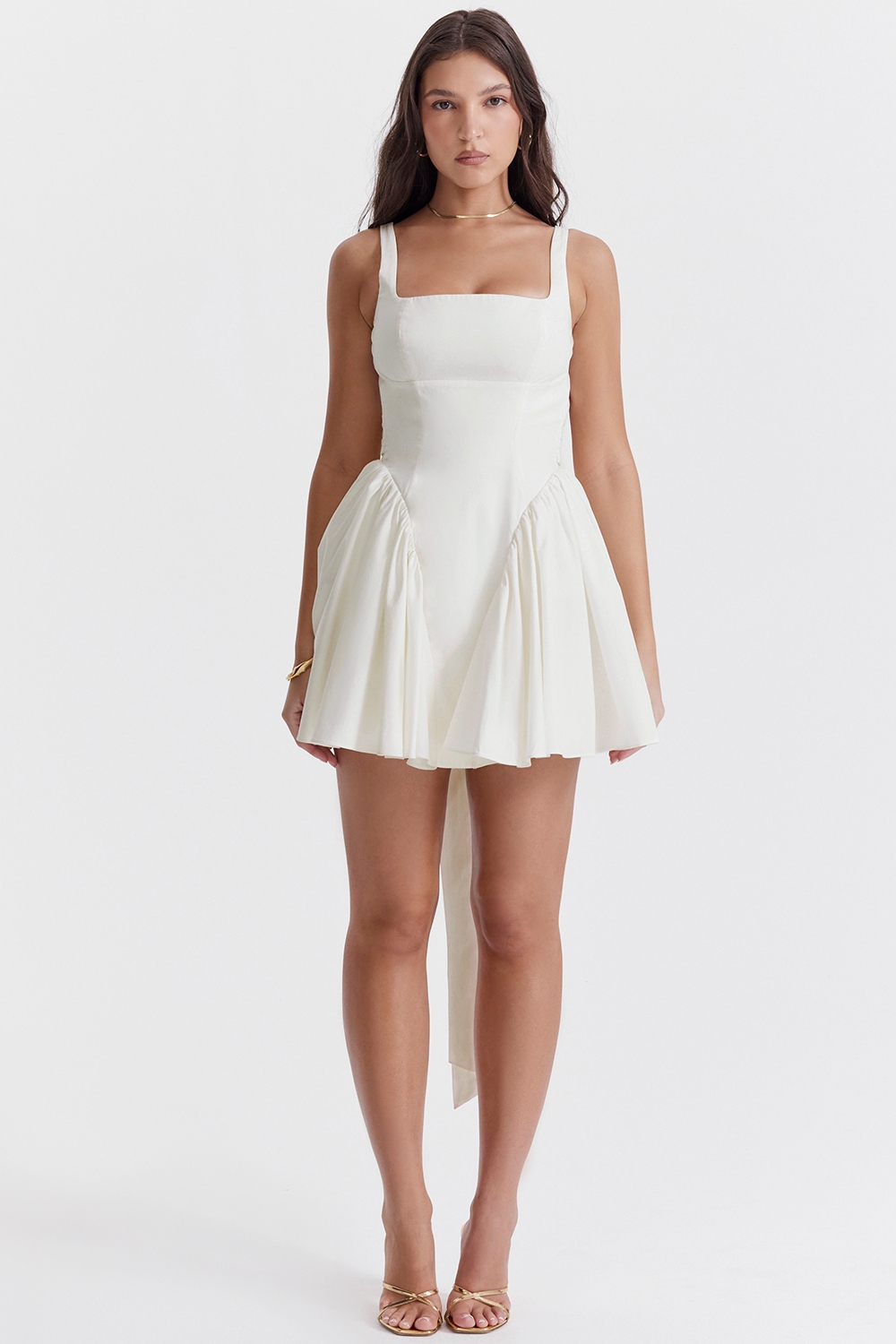 Florianne  Ivory Cotton Bow Mini Dress — image 3