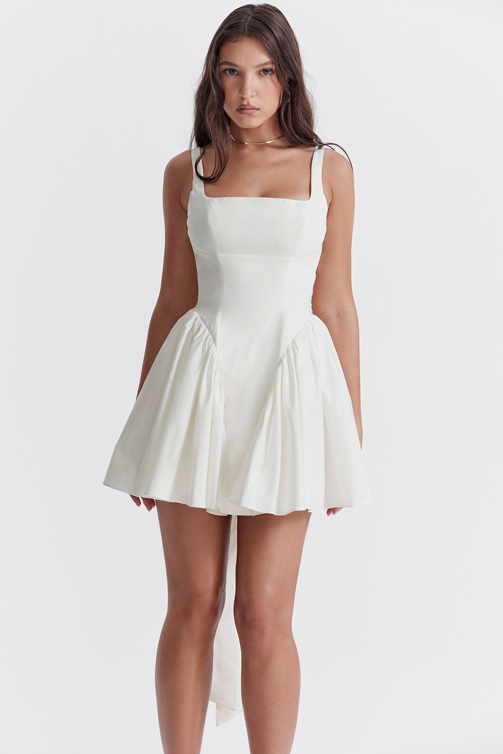 Florianne  Ivory Cotton Bow Mini Dress — image 6