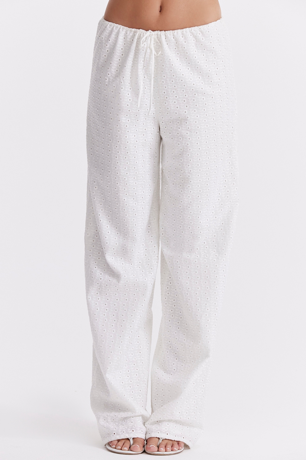 Frankie  White Broderie Anglais Trousers — image 6