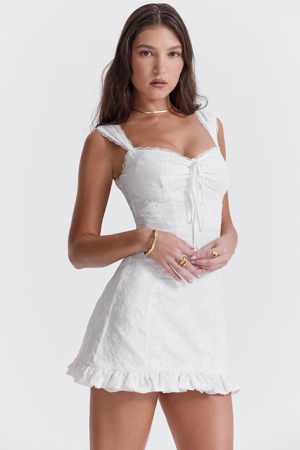 Odessa  White Embroidered Mini Dress — image 7