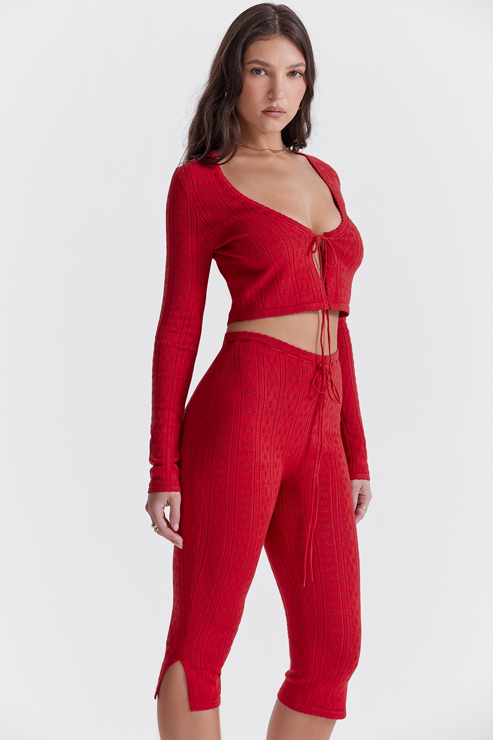 Perla  Cherry Ribbed Knit Top — image 8