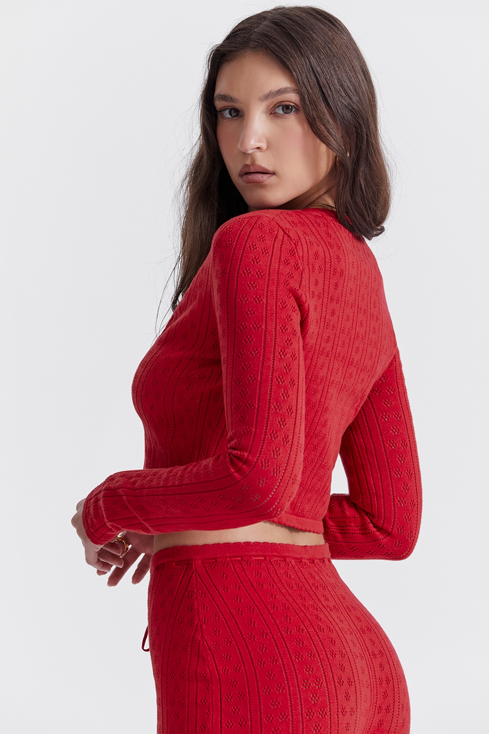 Perla  Cherry Ribbed Knit Top — image 10