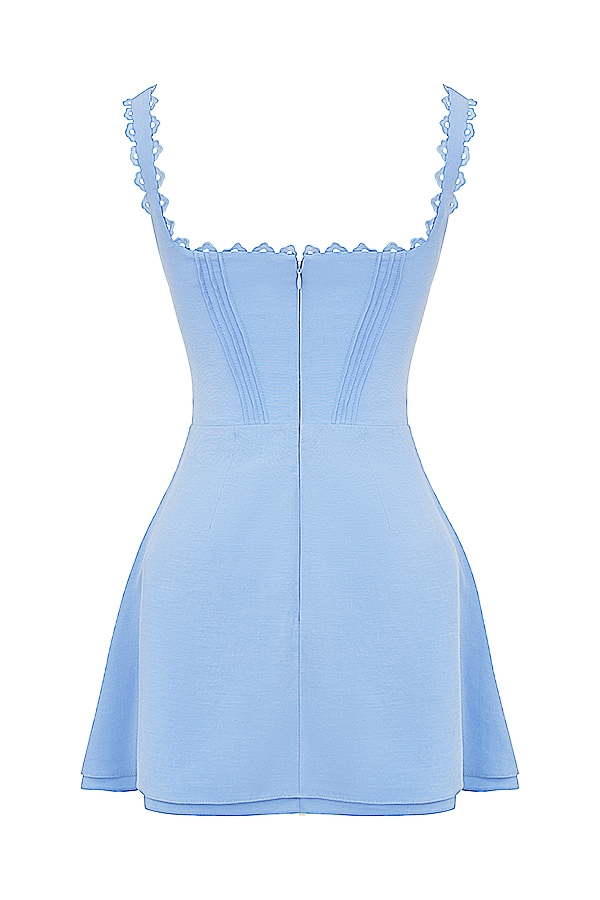 Tilly  Blue Pin Tuck Mini Dress — image 12