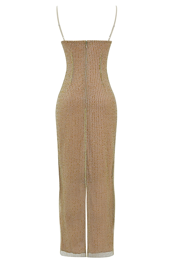 Alondra  Cafe Au Lait Beaded Maxi Dress - Limited Edition — image 18