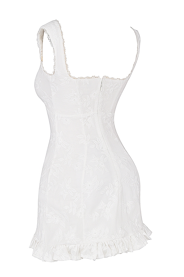 Odessa  White Embroidered Mini Dress — image 17