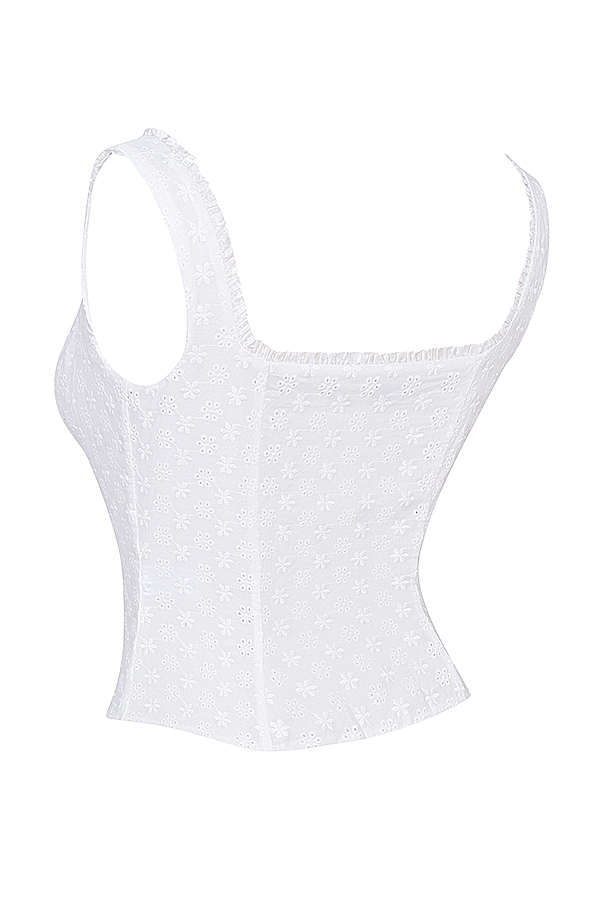 Juana  White Broderie Anglaise Top — image 15