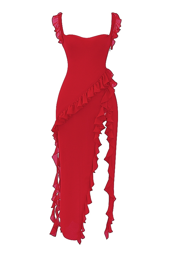 Ariela  Cherry Ruffle Maxi Dress — image 17