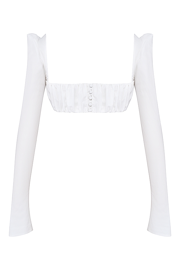 Shira  White Puff Sleeve Top — image 15
