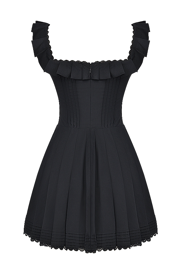 Jemima  Black Pin Tuck Pleated Dress — image 18
