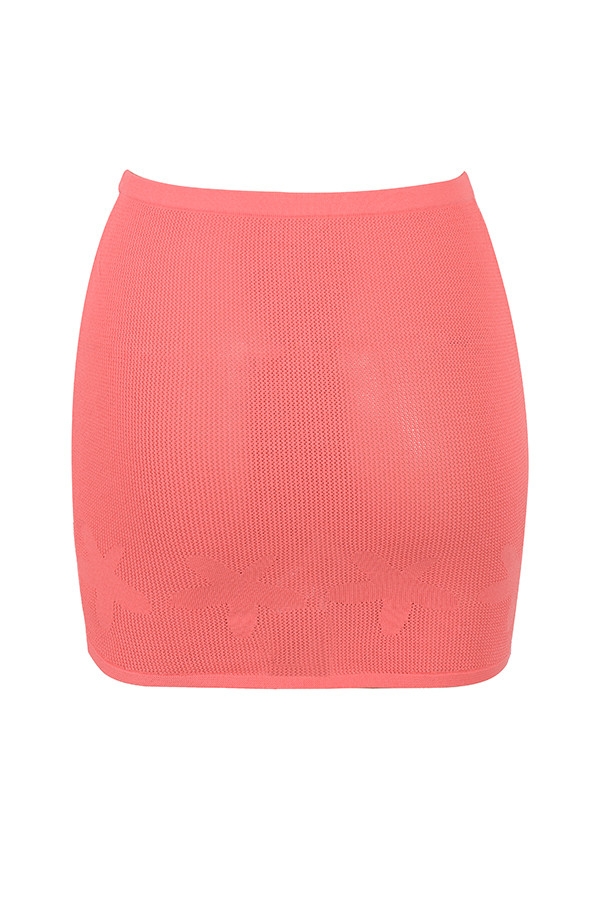 Mistress Rocks Coral Floral Knit Mini Skirt - SALE — image 14