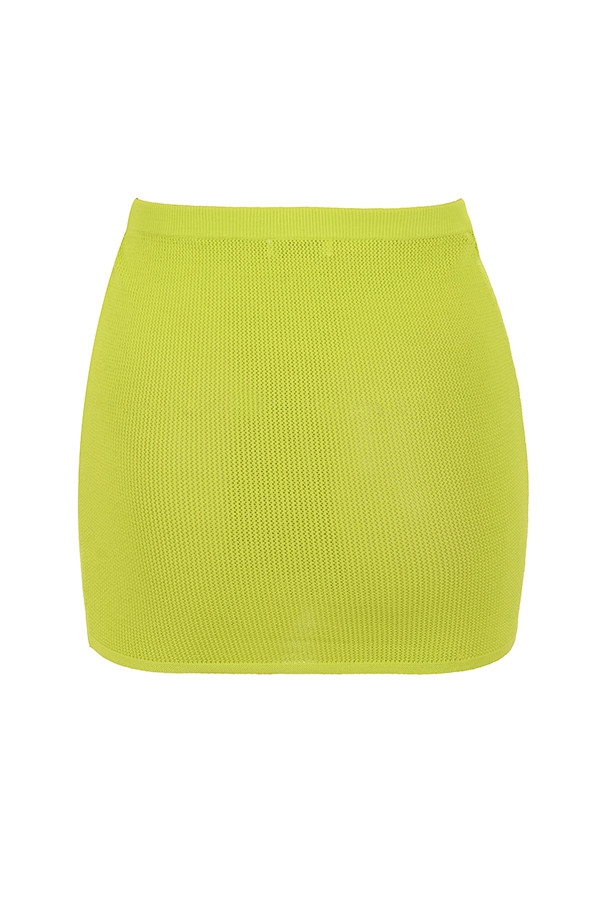 Mistress Rocks Lime Knit Mini Skirt - SALE — image 13