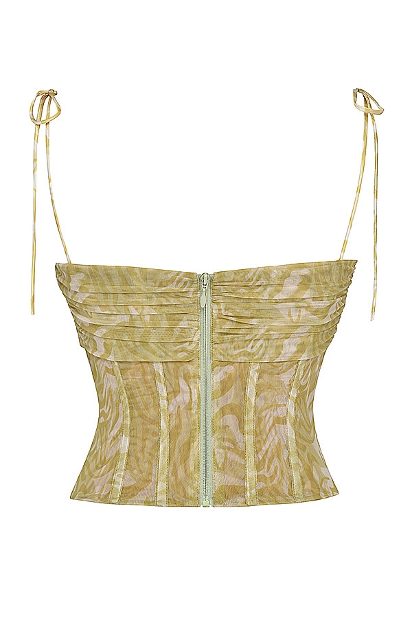 Mistress Rocks Olive Print Twisted Corset - SALE — image 14