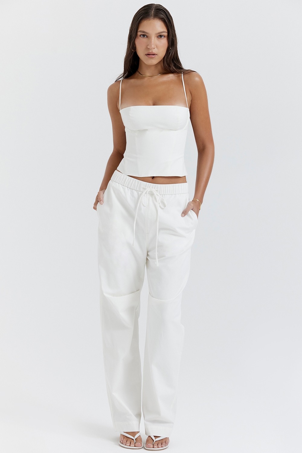 Luna  White Cargo Trousers — image 3