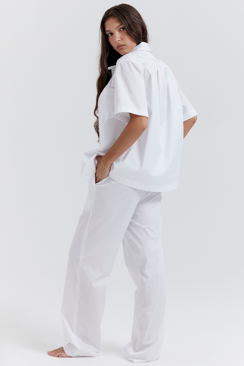 Reno  White Relaxed Fit Trousers — image 9