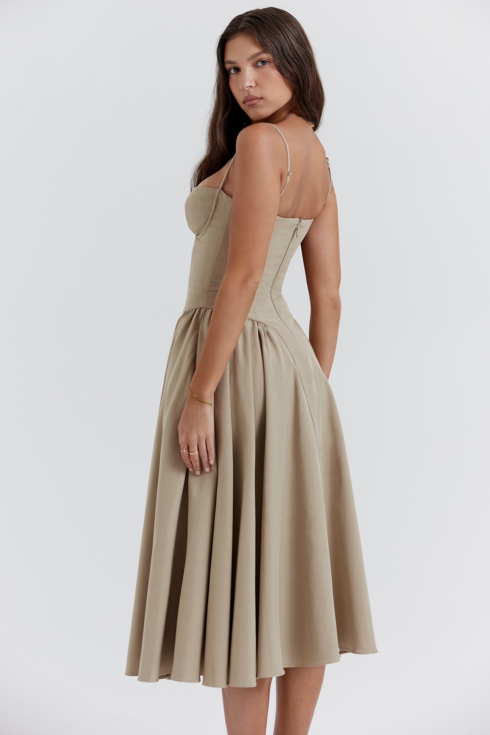 Samaria  Taupe Corset Sundress — image 11