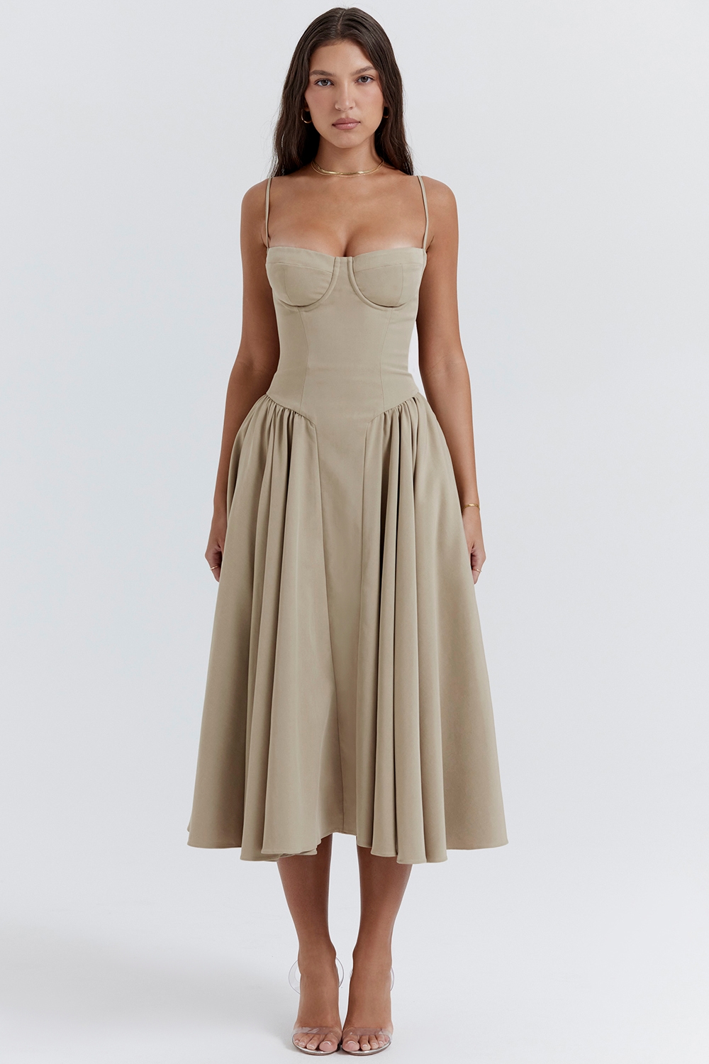 Samaria  Taupe Corset Sundress — image 3