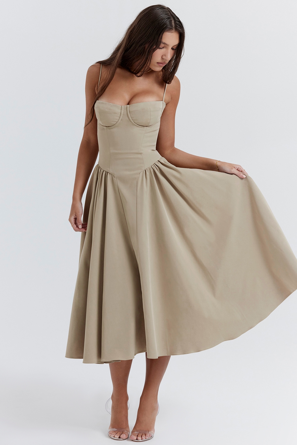 Samaria  Taupe Corset Sundress — image 6
