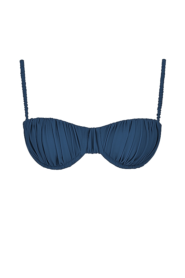 Cassis  Deep Blue Ruched Bikini Top — image 11