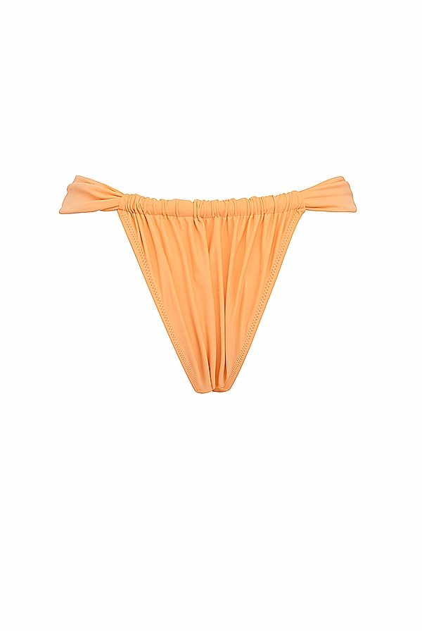 Athens  Light Orange Gathered High Leg Bikini Bottom — image 12