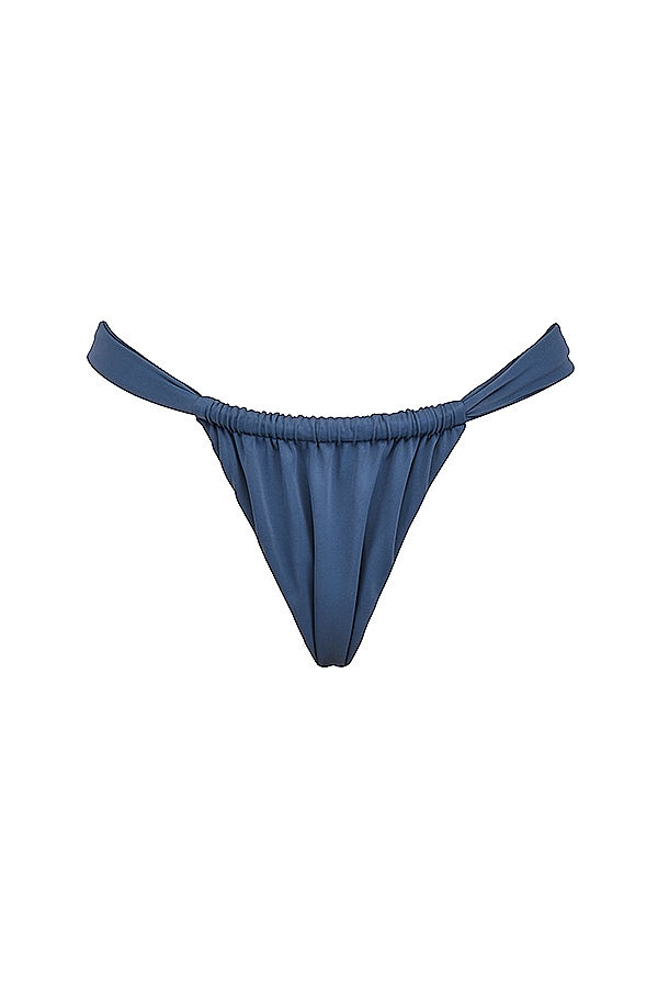 Athens  Deep Blue Gathered High Leg Bikini Bottom — image 13