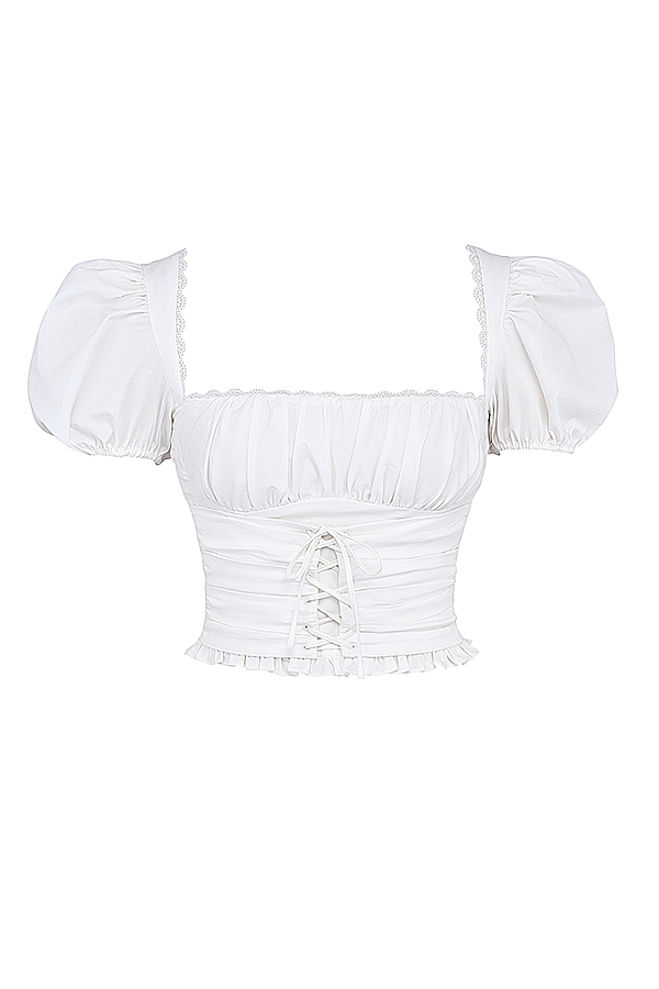 Samaya  White Gathered Top — image 11