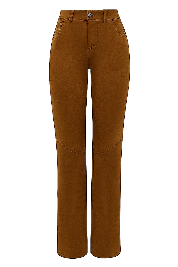Apollo  Tan Vegan Suede Trousers — image 13