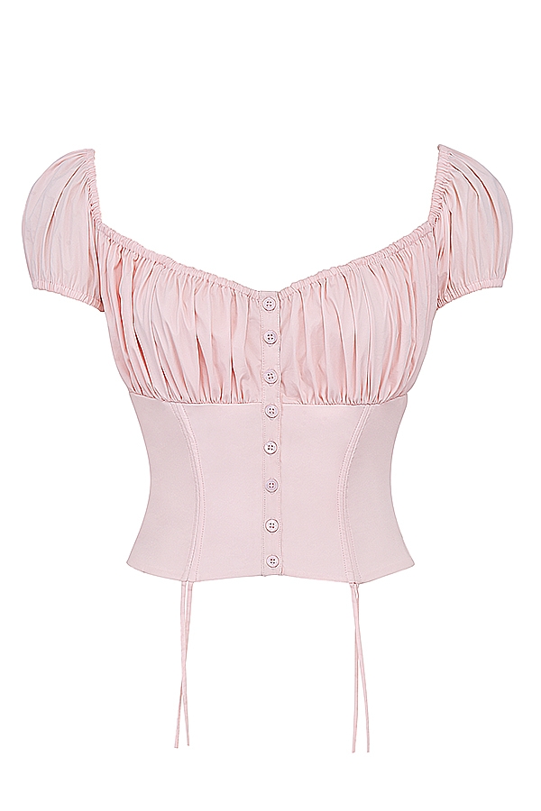 Kitty  Baby Pink Gathered Top — image 11
