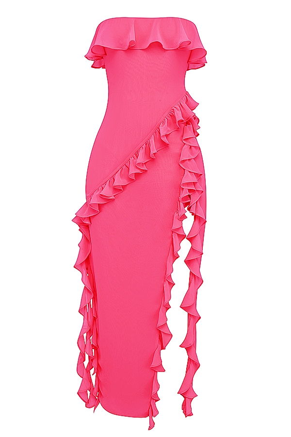 Sarina  Fuchsia Ruffle Maxi Dress — image 16