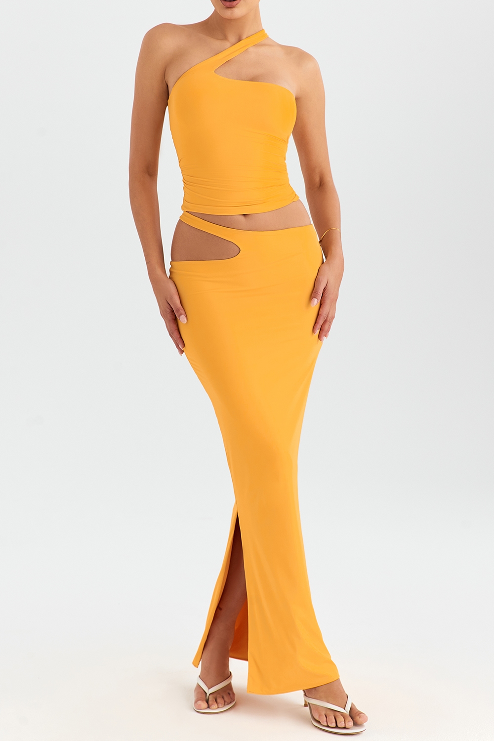 Mistress Rocks Tangerine Asymmetric Top - SALE — image 3
