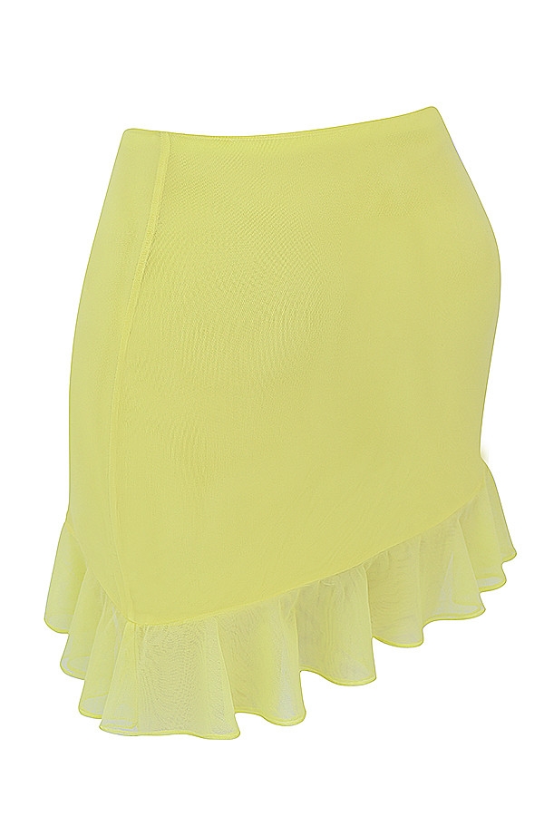 Mistress Rocks Limoncello Ruffle Asymmetric Mini Skirt - SALE — image 14