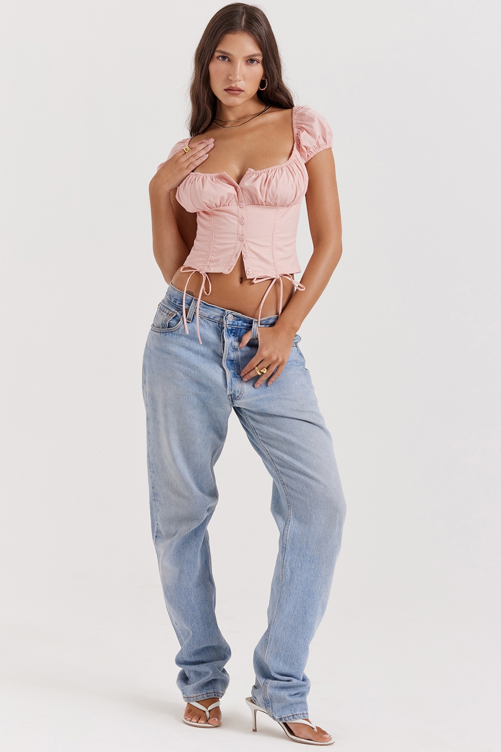 Kitty  Baby Pink Gathered Top — image 5