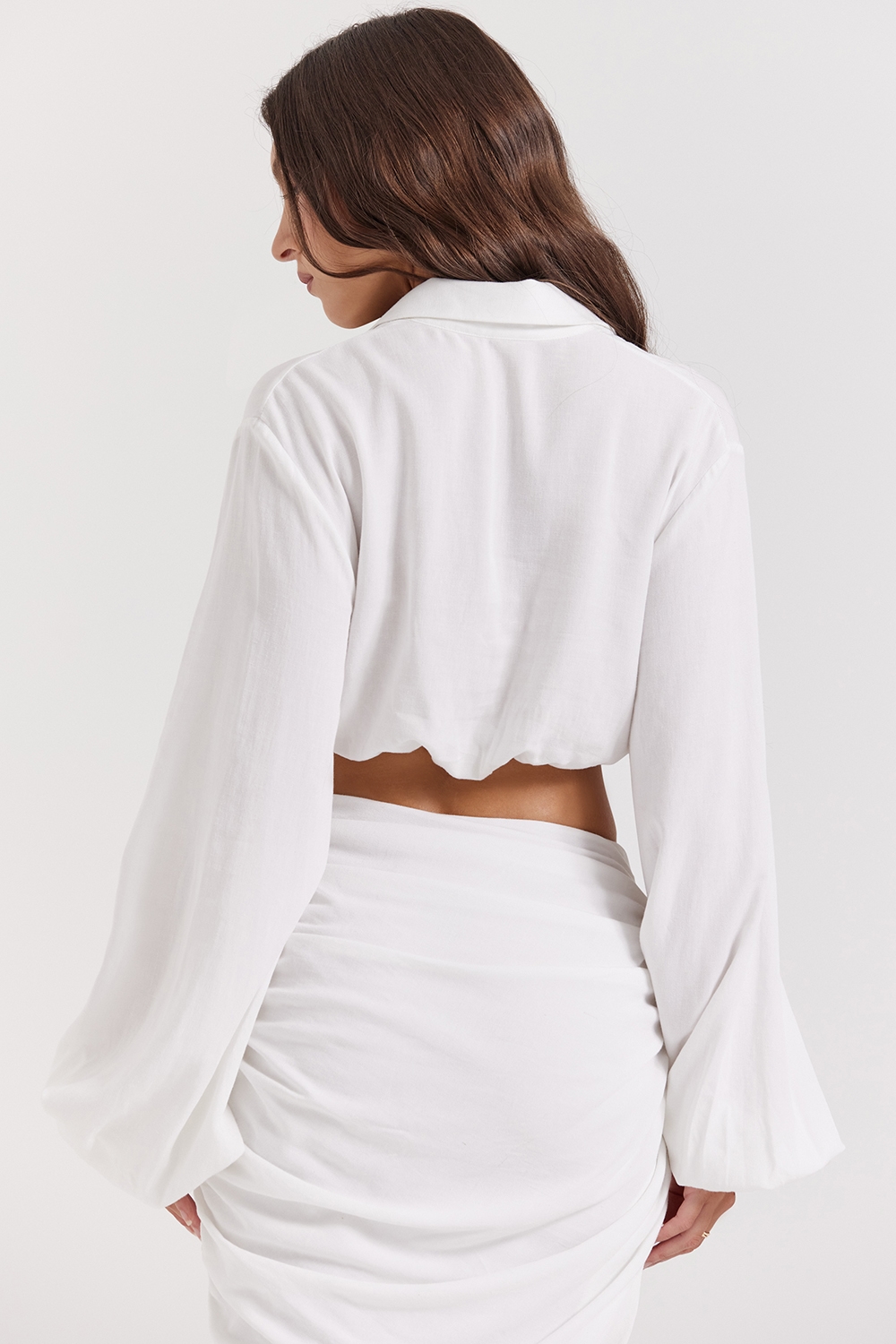 Palmer  White Plunge Blouson Top — image 9