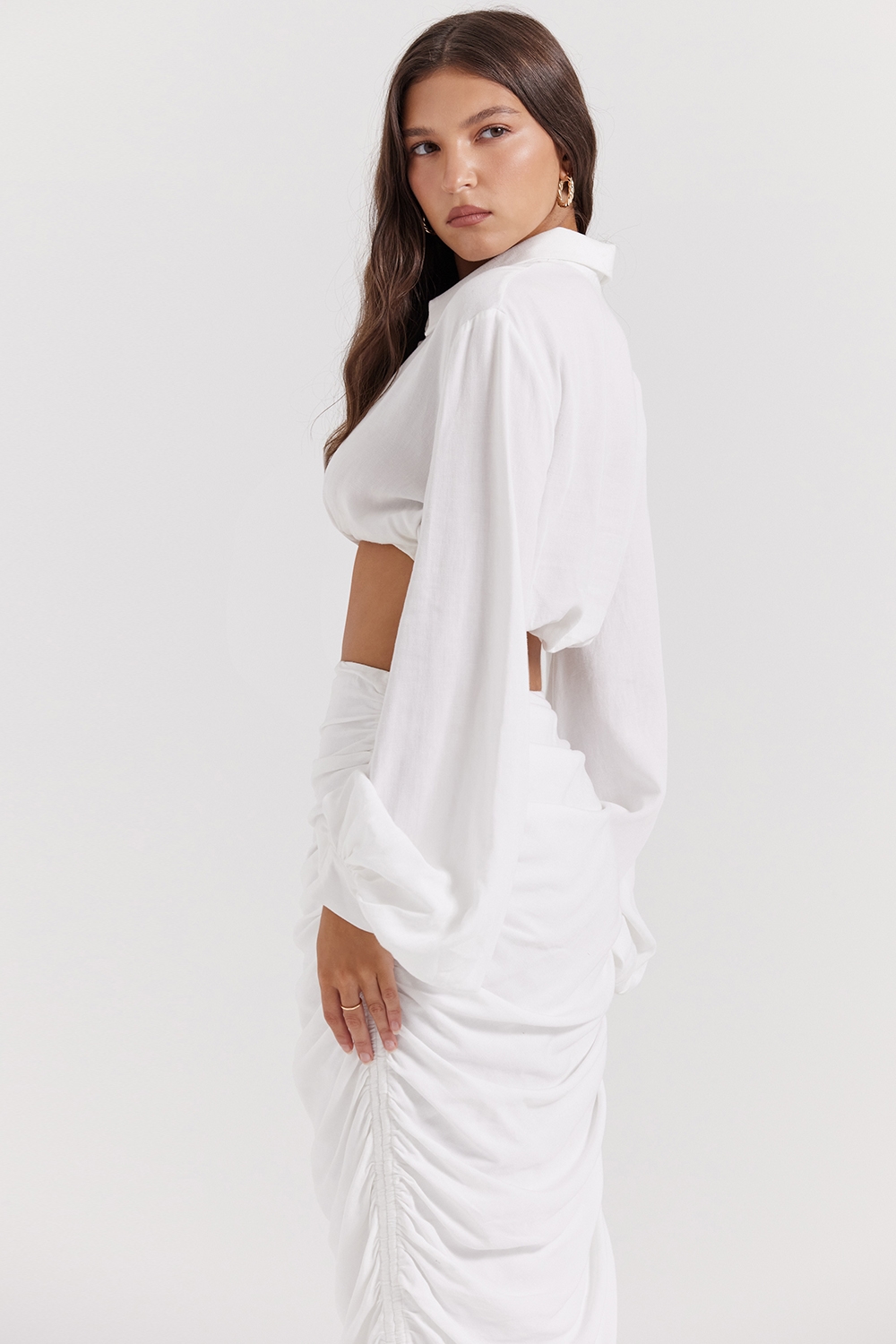 Palmer  White Plunge Blouson Top — image 8