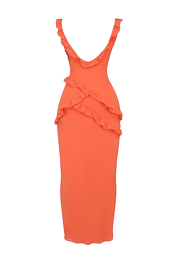 Pixie  Flame Orange Ruffle Maxi Dress — image 18