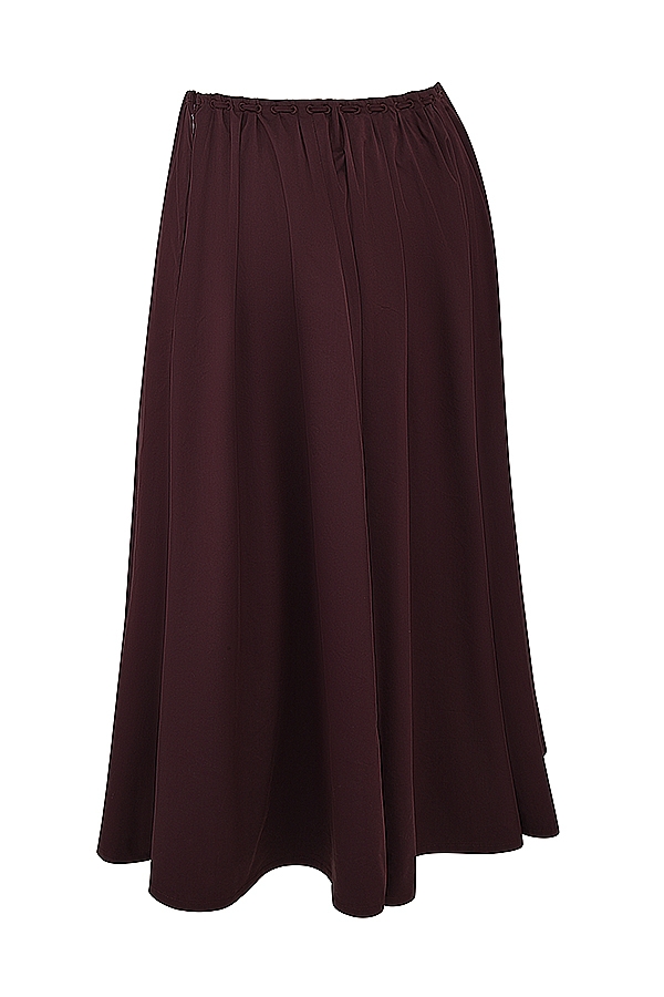 Cora  Rich Brown Gathered Midi Skirt — image 14