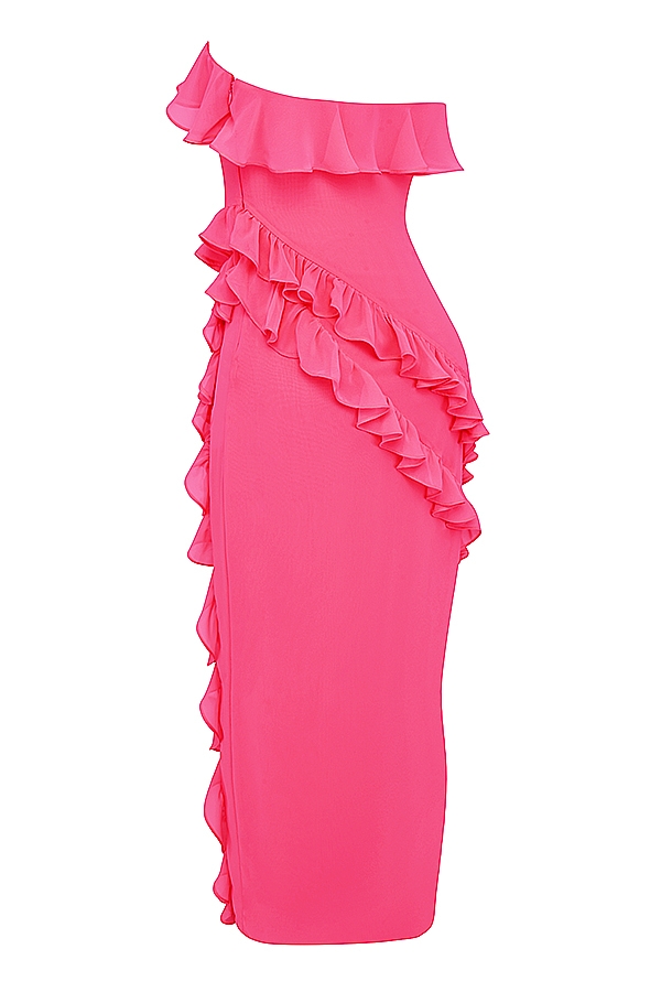 Sarina  Fuchsia Ruffle Maxi Dress — image 17
