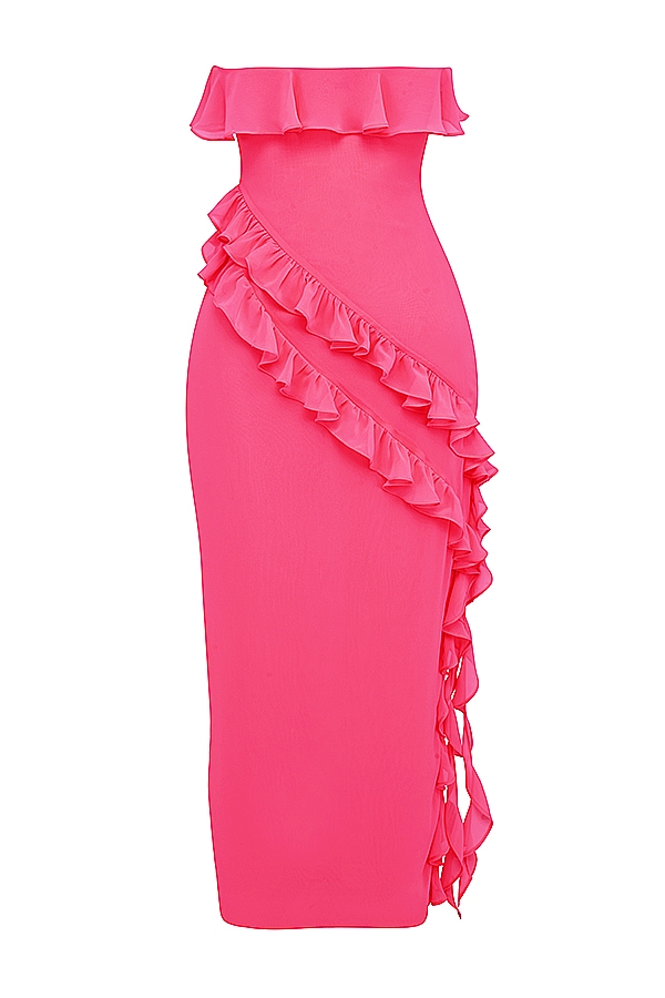 Sarina  Fuchsia Ruffle Maxi Dress — image 18