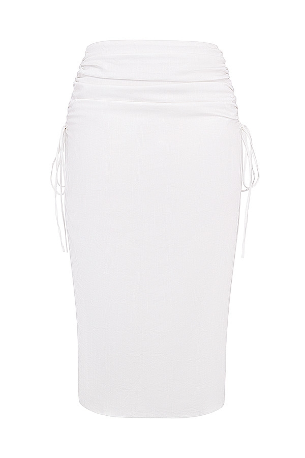 Mistress Rocks White Gathered Midi Skirt - SALE — image 9