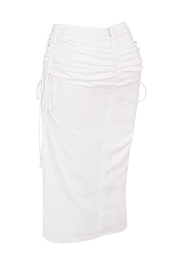 Mistress Rocks White Gathered Midi Skirt - SALE — image 10