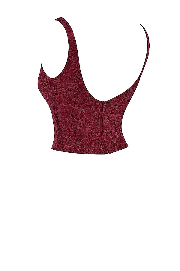 Mistress Rocks Sangria Lace Frill Top - SALE — image 12