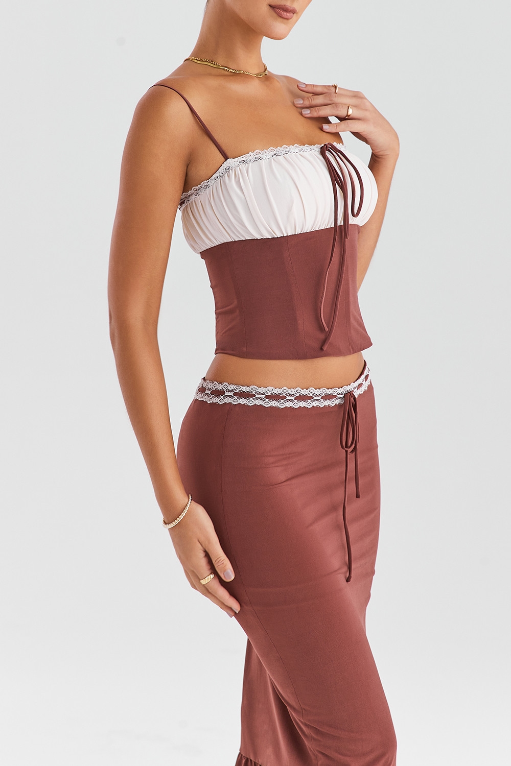 Mistress Rocks Coffee & Cream Gathered Corset - SALE — image 7