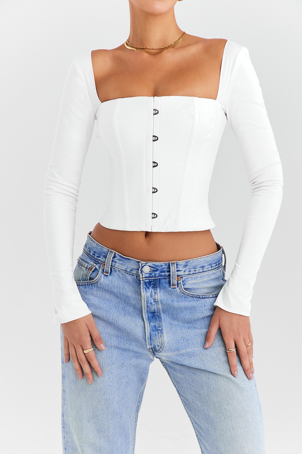 Mistress Rocks White Long Sleeve Corset - SALE — image 5