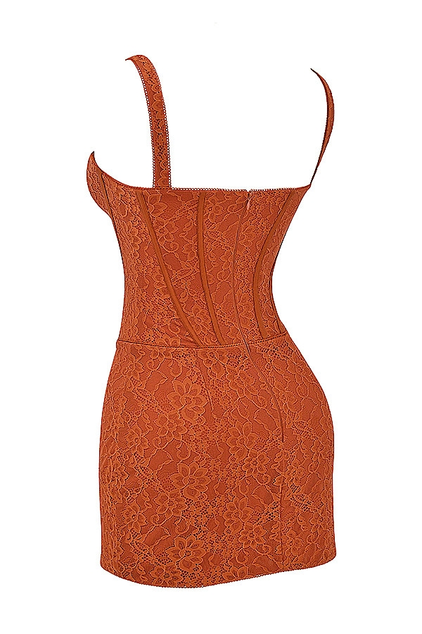 Mistress Rocks Copper Lace Corset Mini Dress - SALE — image 11