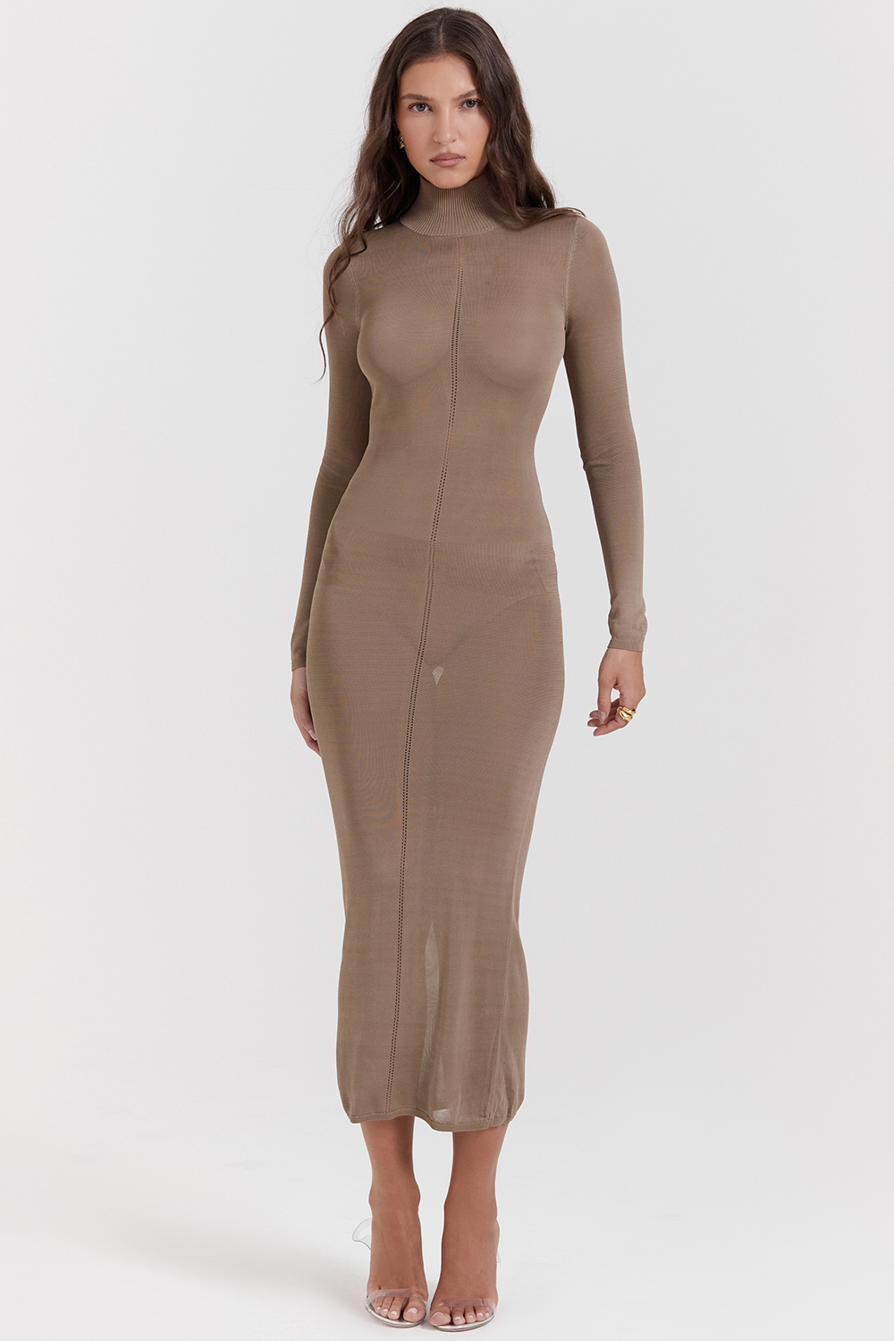 Roberta  Tan Knit Midi Dress — image 6