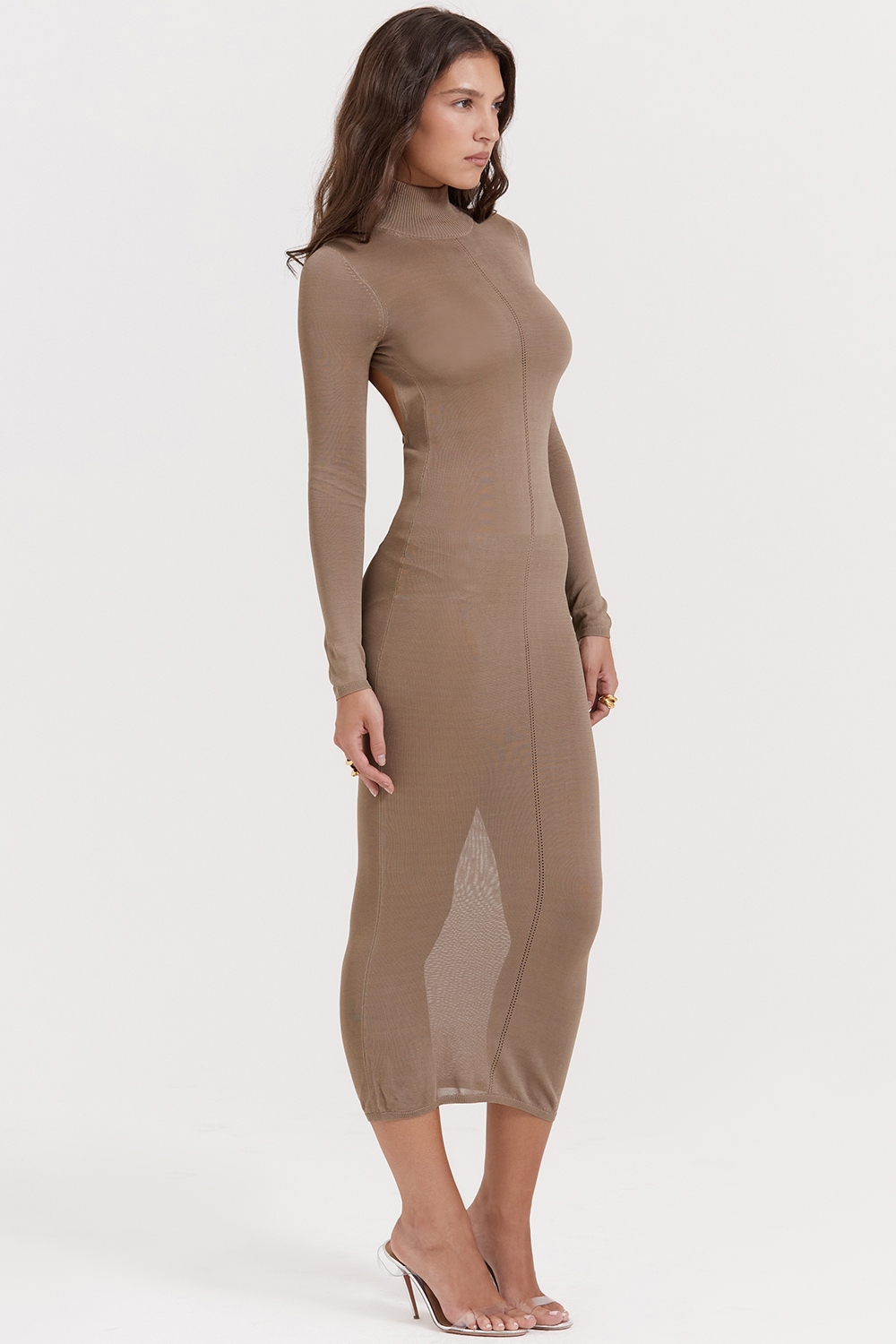 Roberta  Tan Knit Midi Dress — image 9