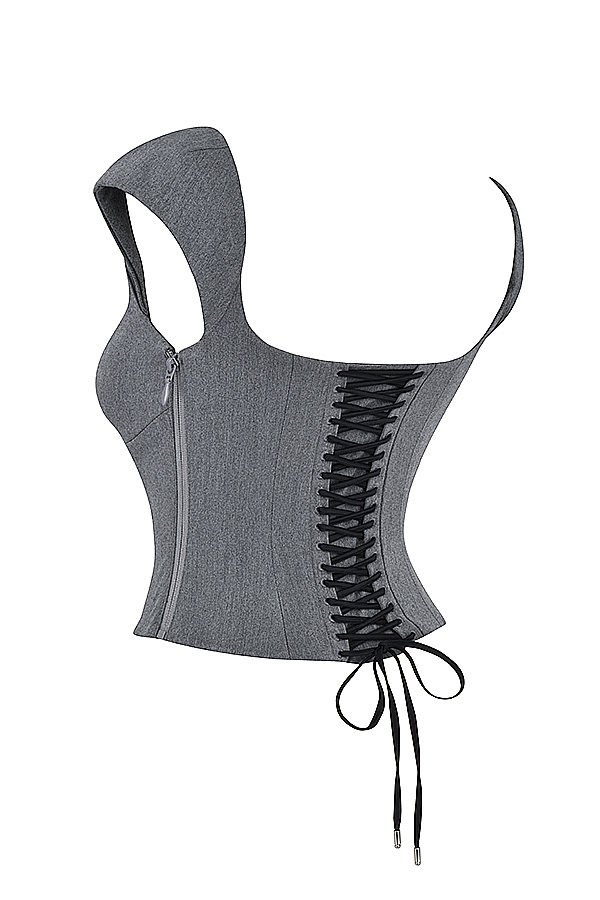 Rowena  Grey Lace Back Corset — image 10