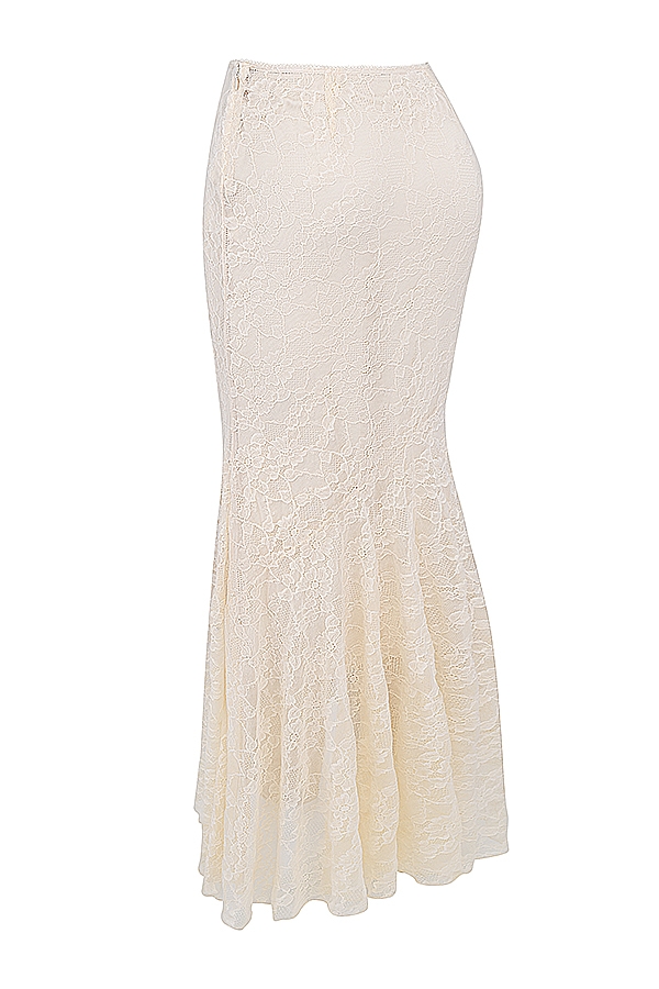 Therese  Vintage Cream Lace Maxi Skirt — image 19