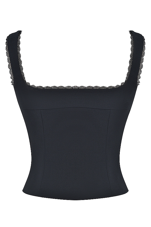Noura  Black Lace Trim Top — image 16