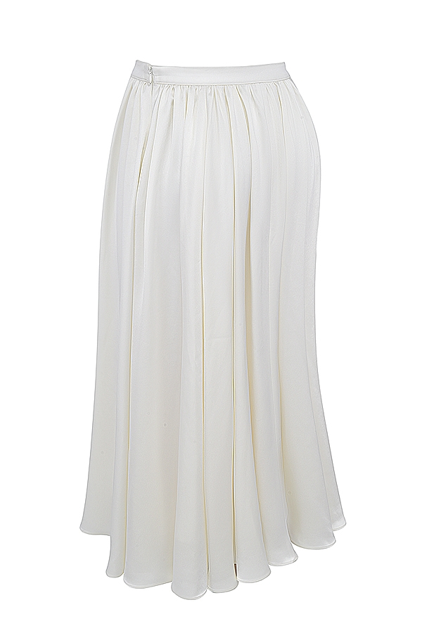Suzette  Ivory Gathered Midi Skirt — image 14