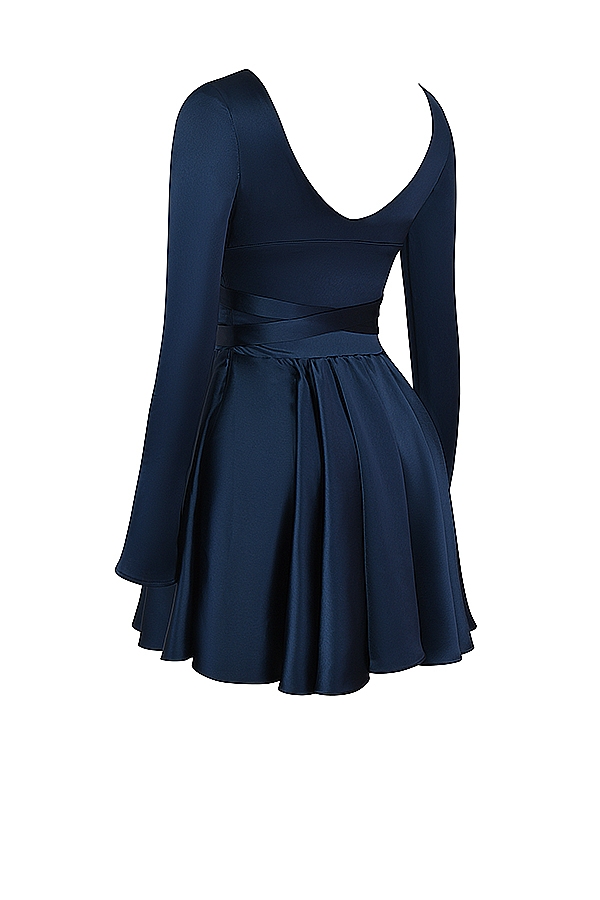 Dominique  Navy Plunge Mini Dress — image 13